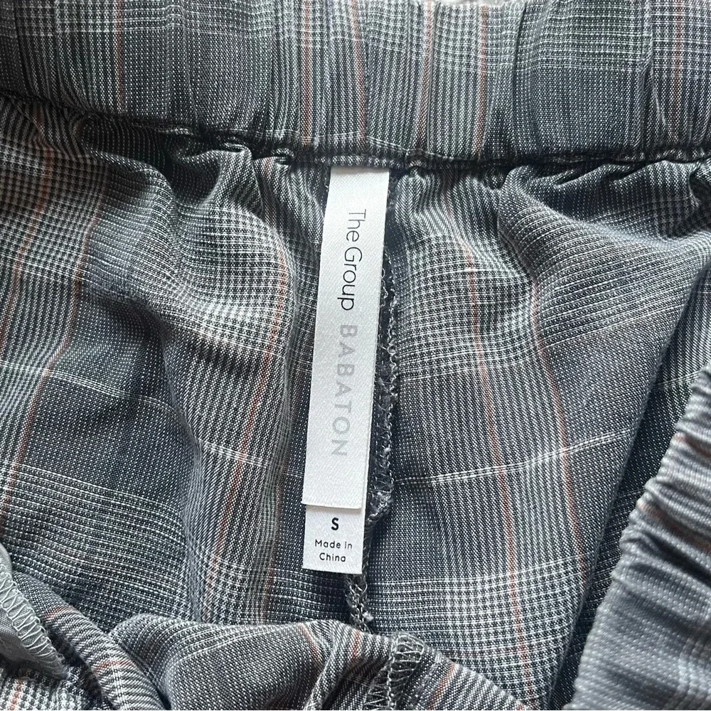 Aritzia Babaton Jimmy plaid pants trouser crop ankle plaid lyocell linen small